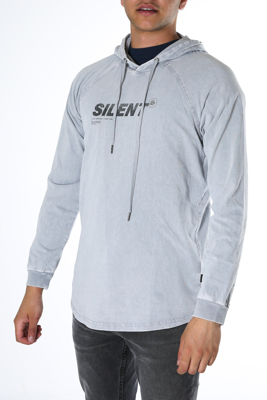 Surge Hooded Long Sleeve Tee Grey Marle