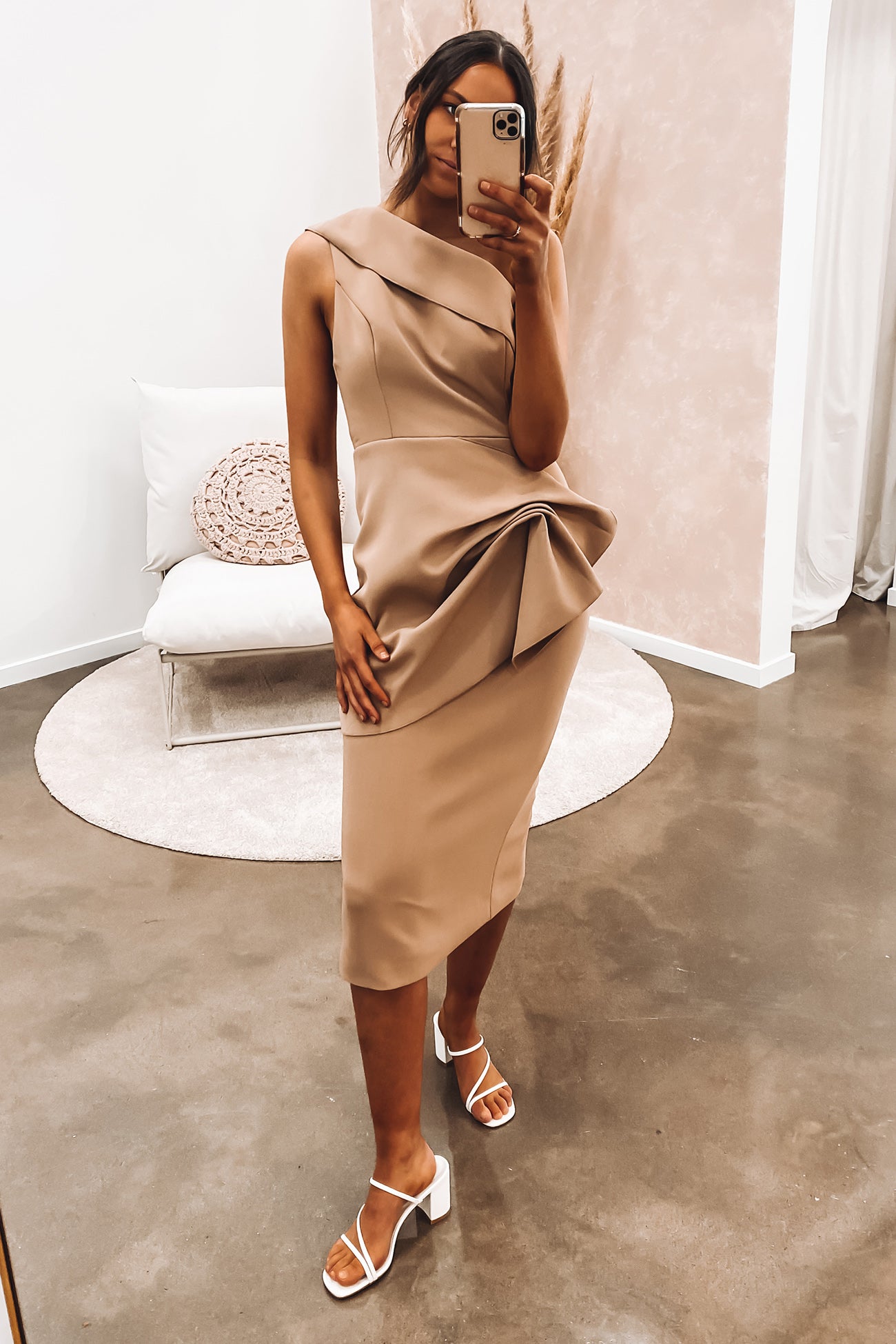 Thinking Out Loud Midi Dress Mocha