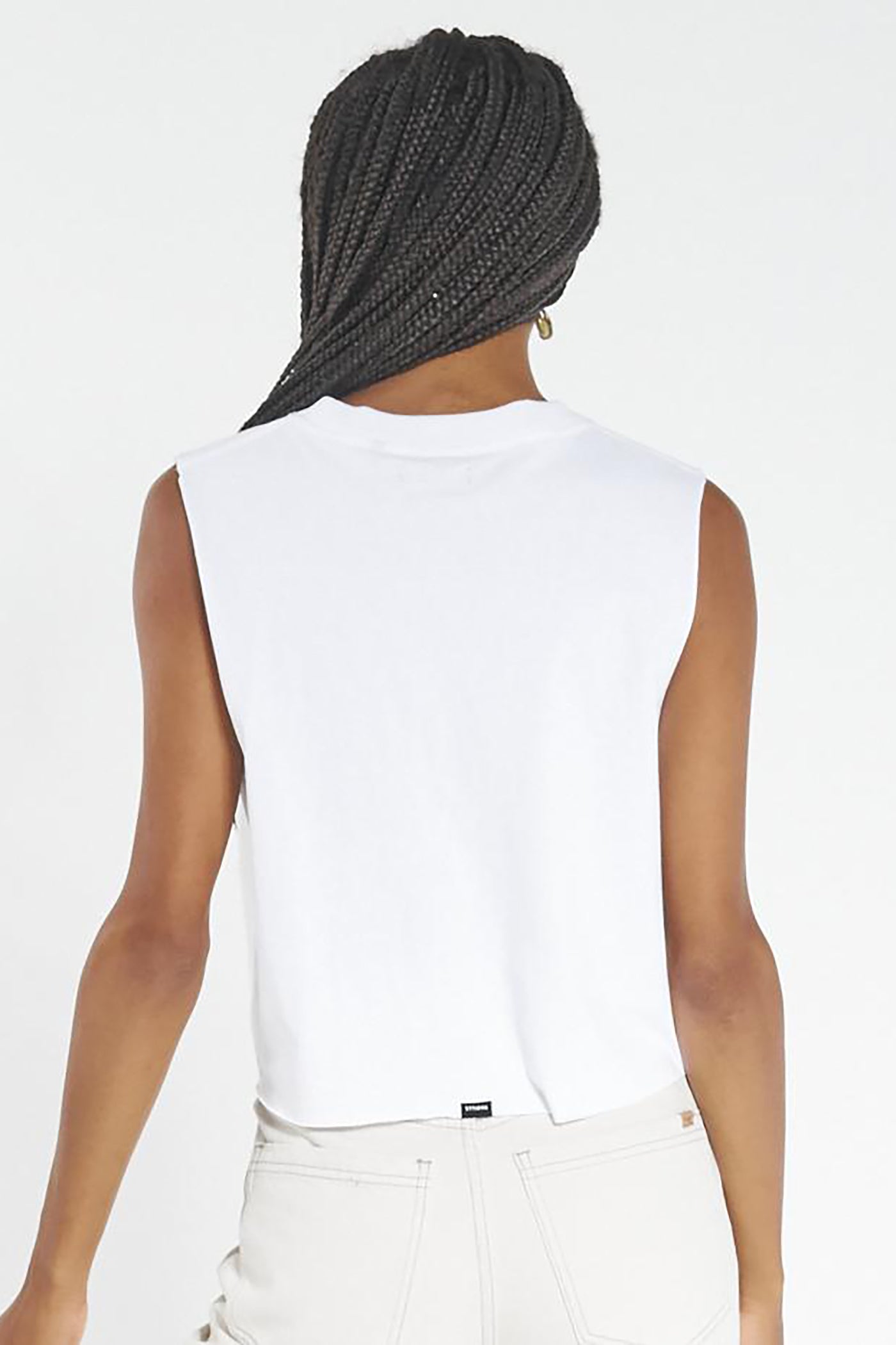 Thrills Unlimited Crop Muscle White