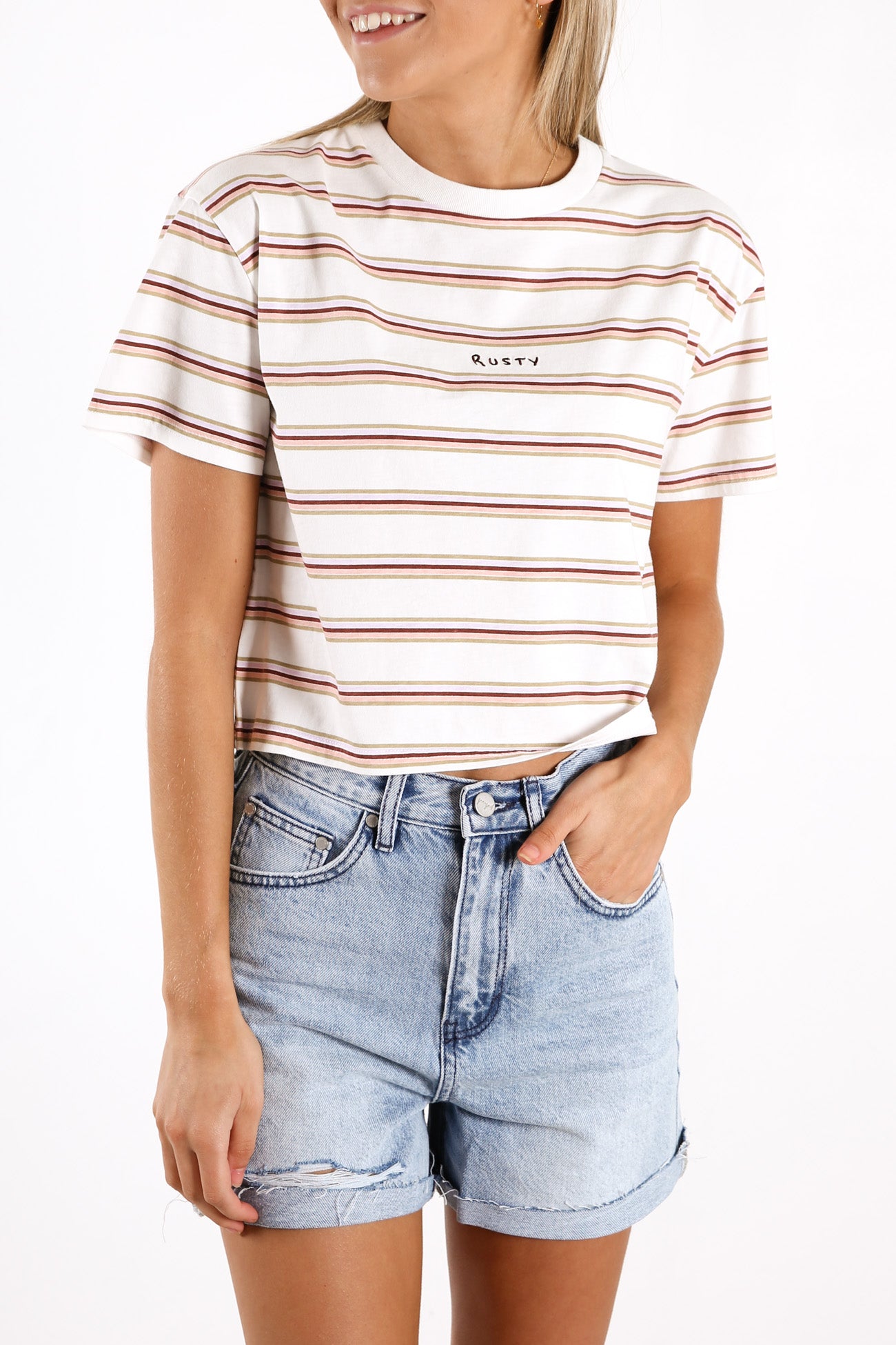 Throwback Crop Tee White