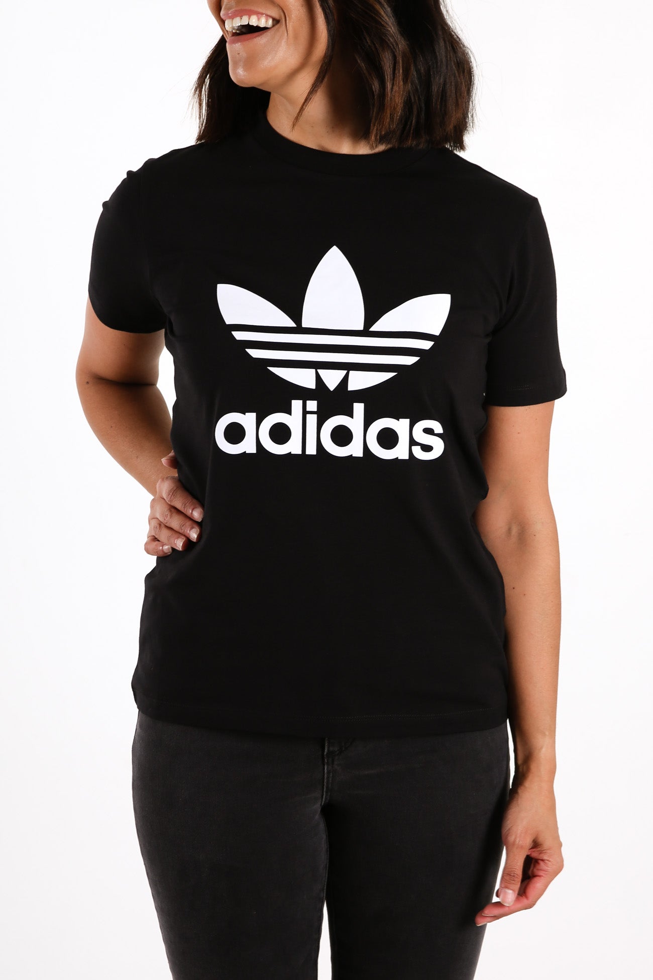 Trefoil Tee Black White