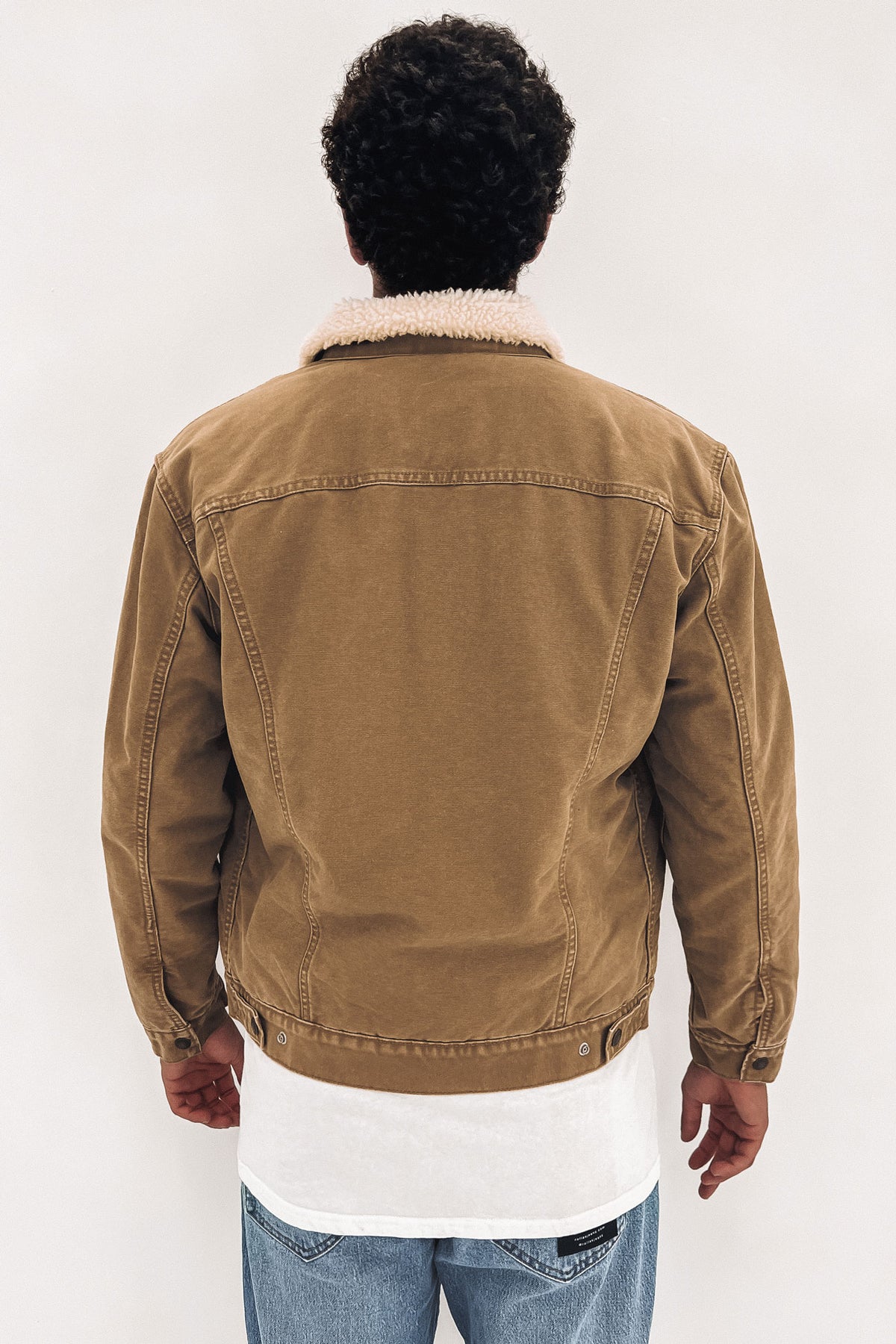 Canvas sherpa trucker jacket discount