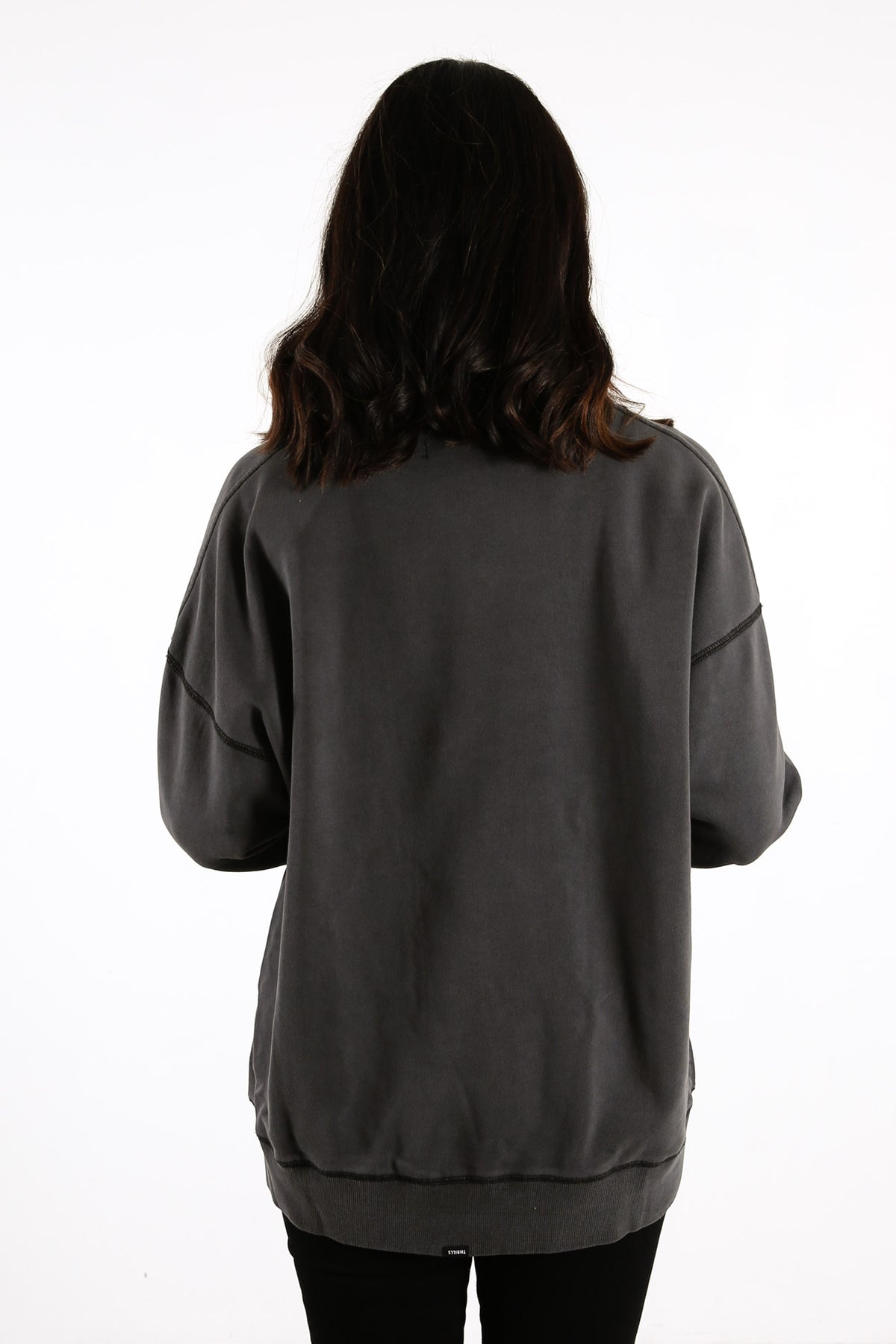 Underline Slouch Crew Merch Black