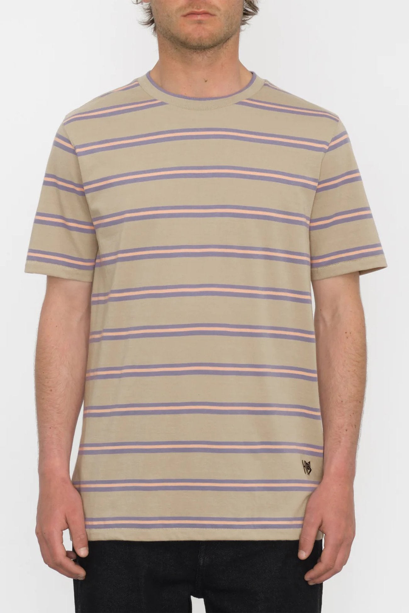 V ENT Hockey Dad Crew Short Sleeve Light Khaki