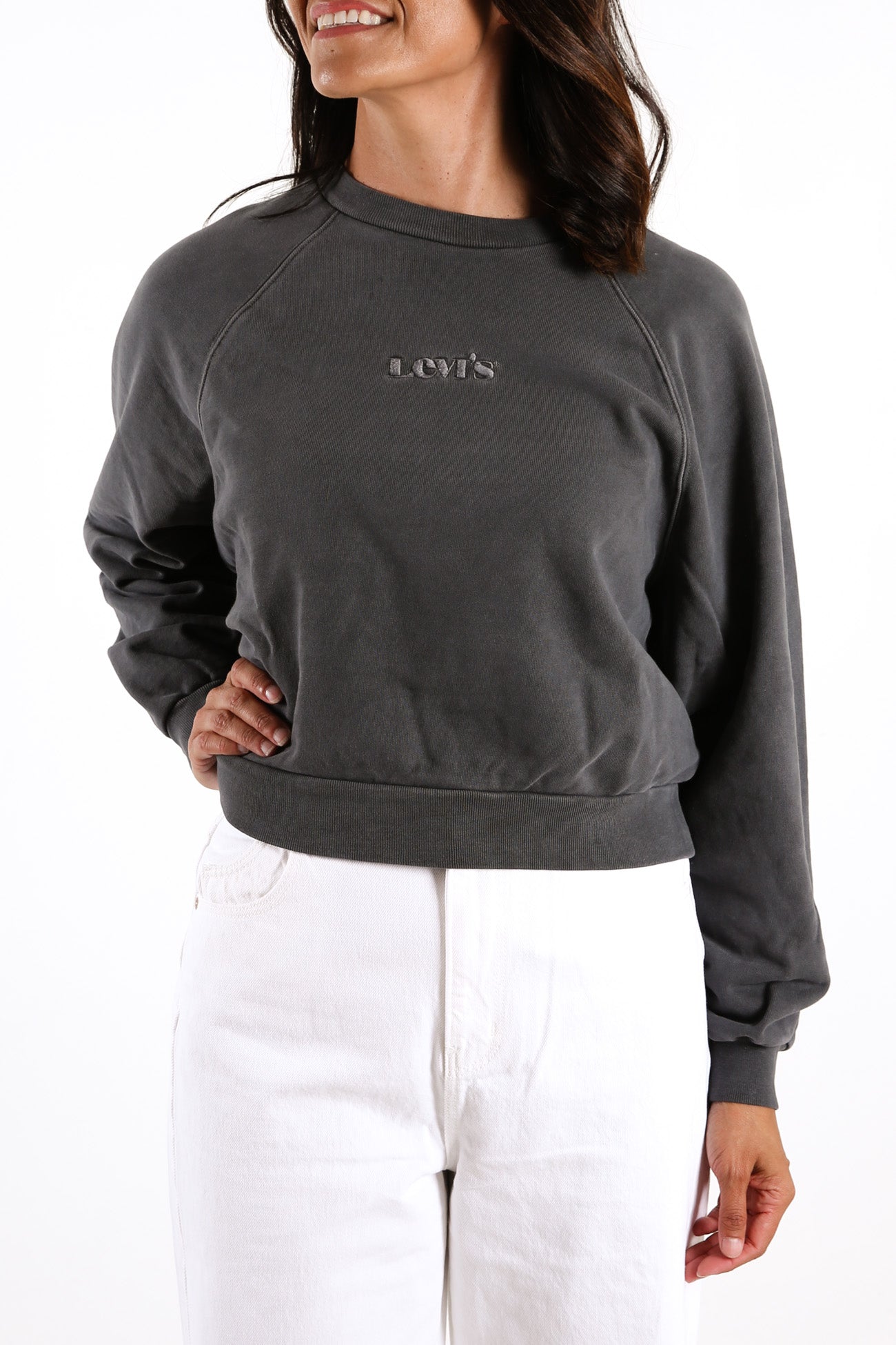 Vintage Raglan Crew Neck Sweatshirt Blackened Pearl