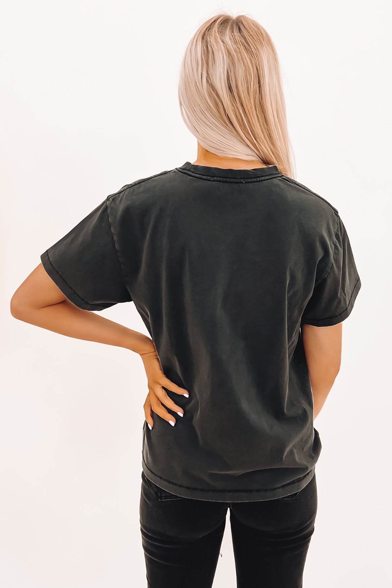 Warped Logo Tee Washed Black