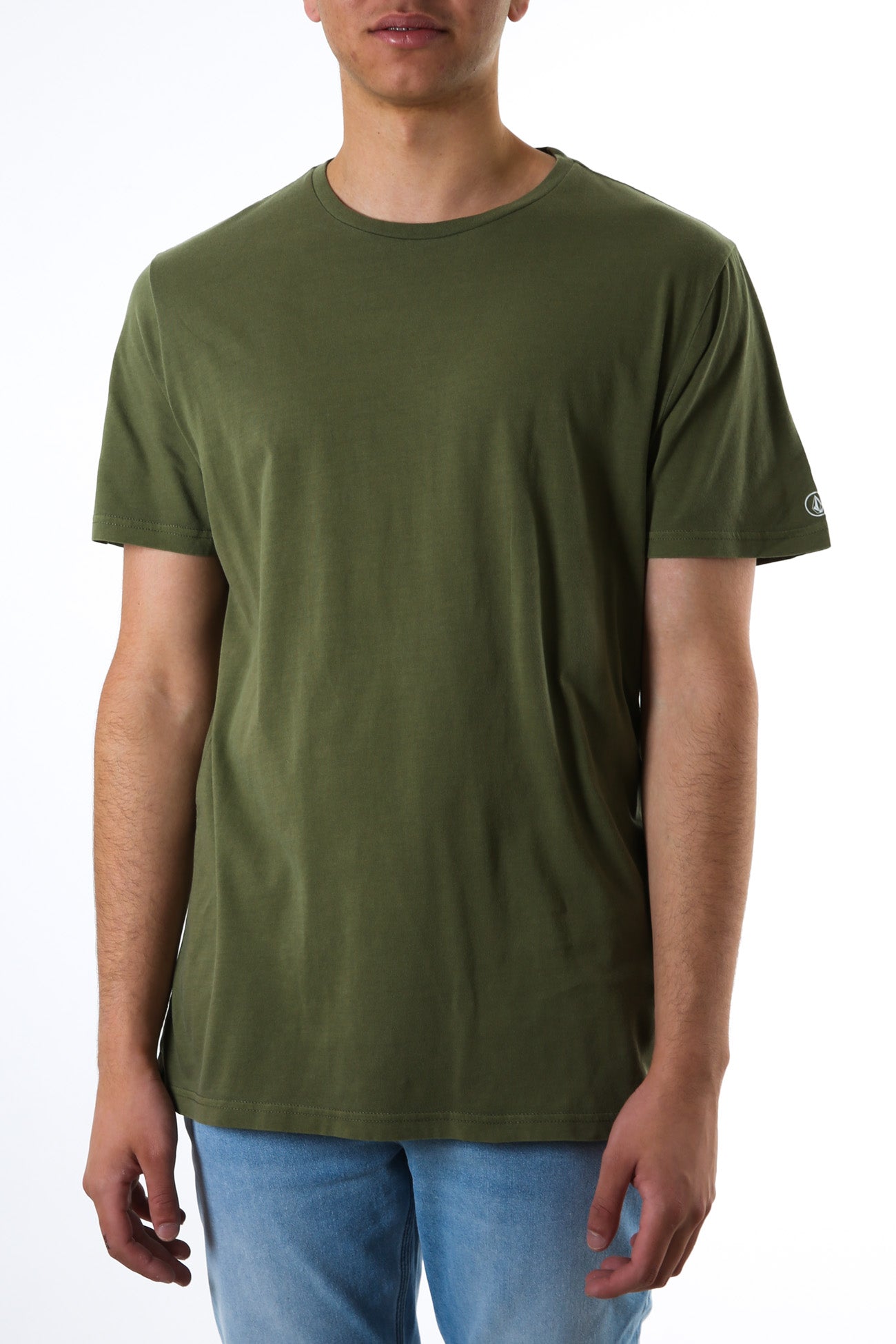 Wash Solid Short Sleeve Tee Army Green Combo