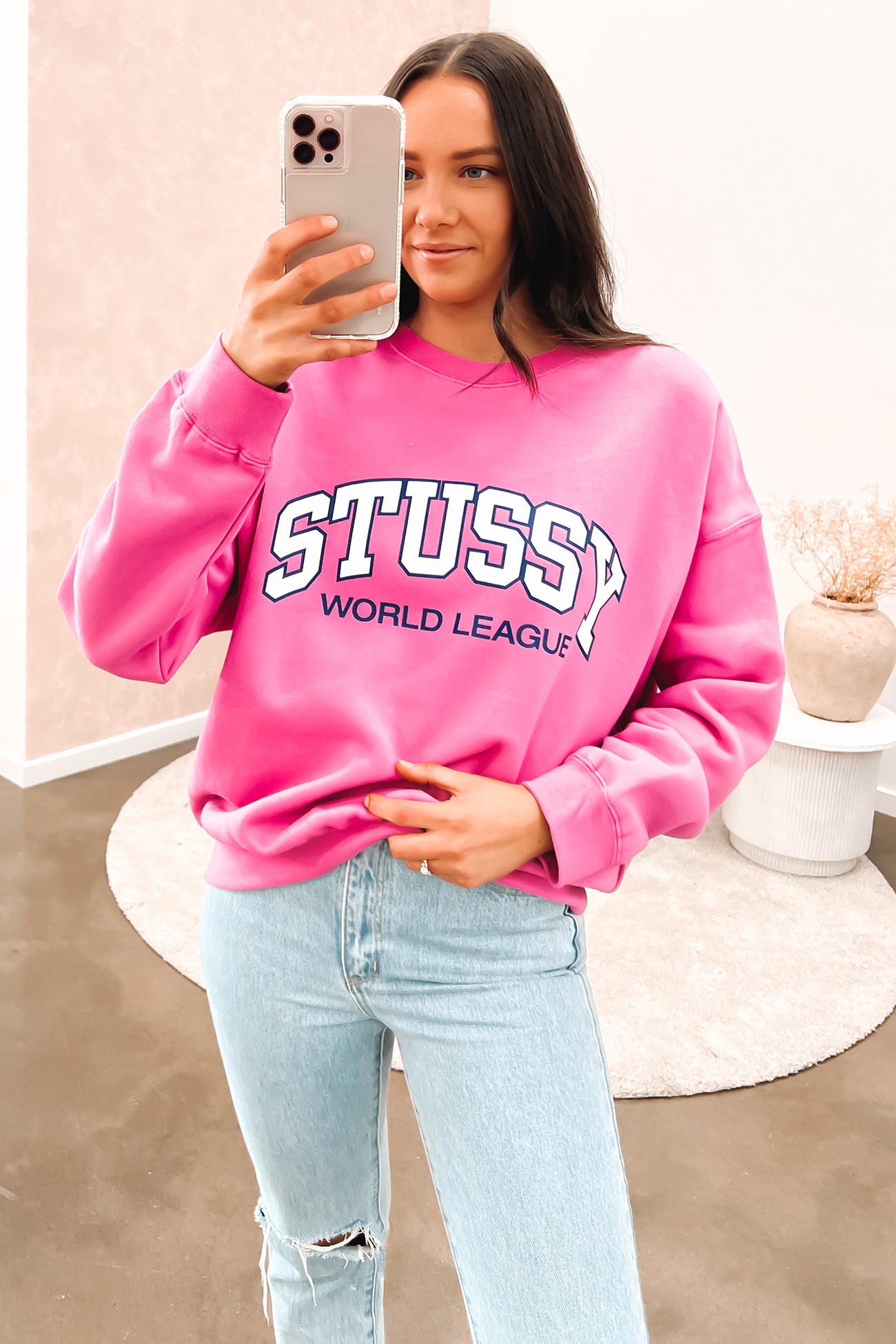 World League Oversized Crew Pigment Bubblegum