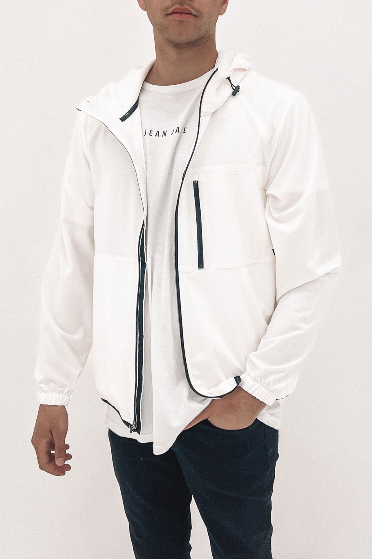 Yogger Zip-Up Hooded Jacket II Off White