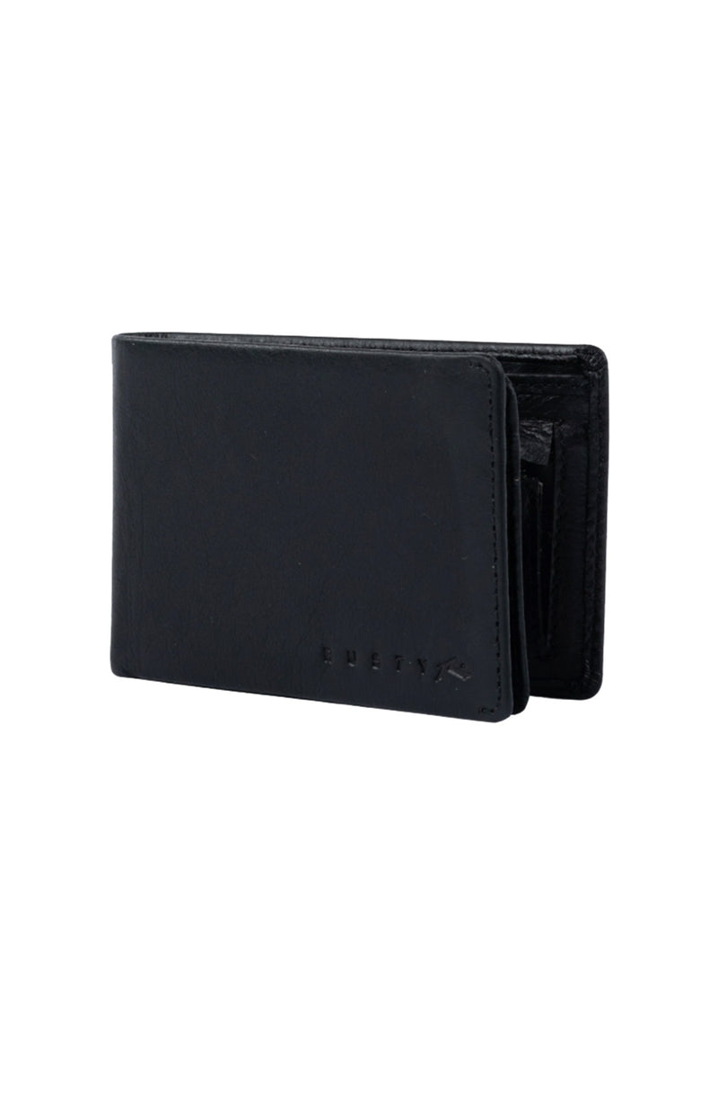 Busted Leather Wallet Black