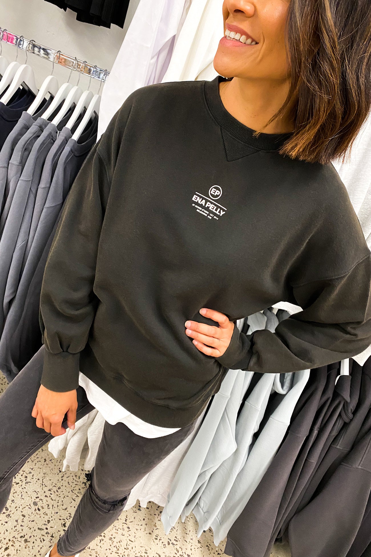 Core Logo Sweatshirt Washed Black