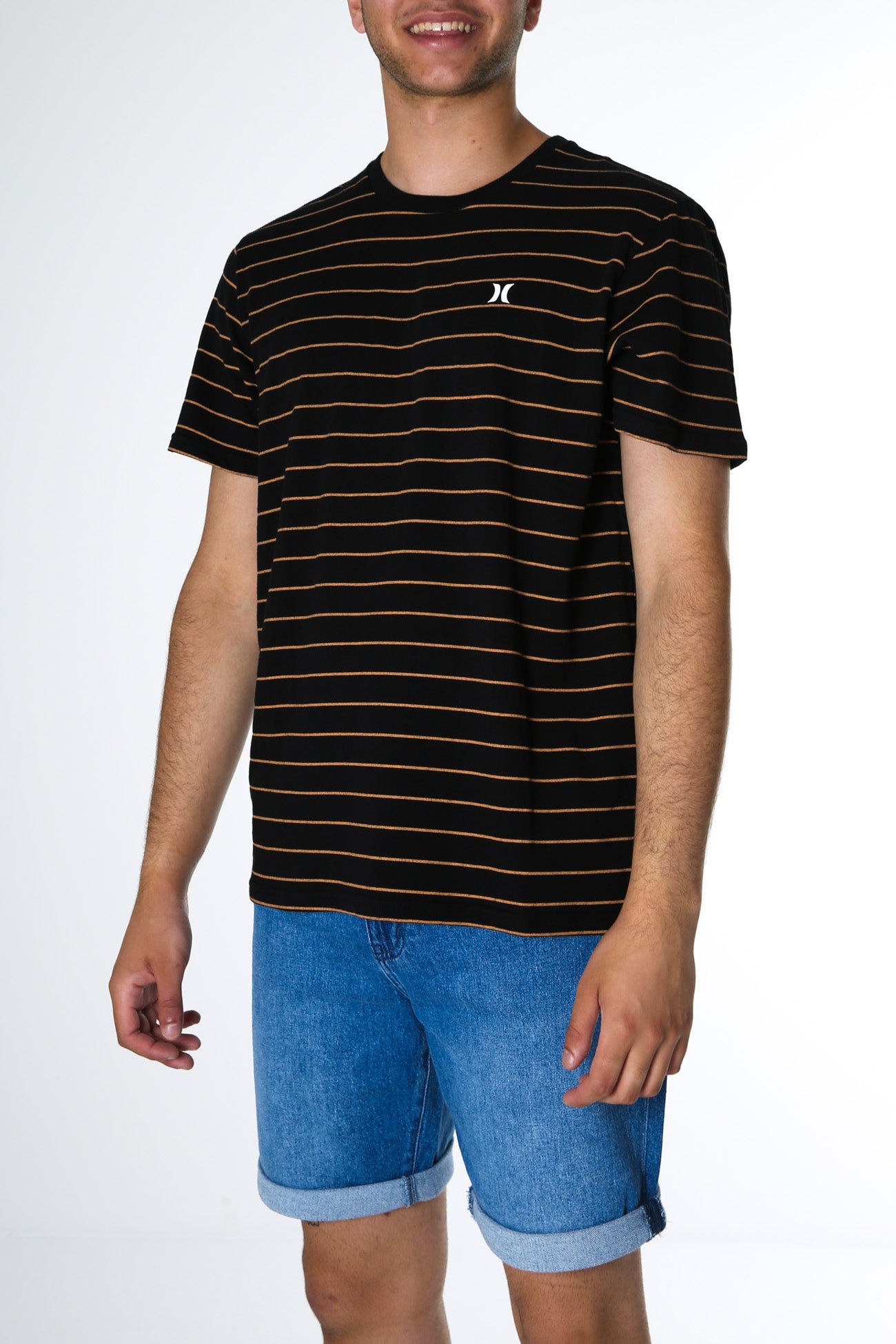 Everyday Washed Icon Stripe Tee Black