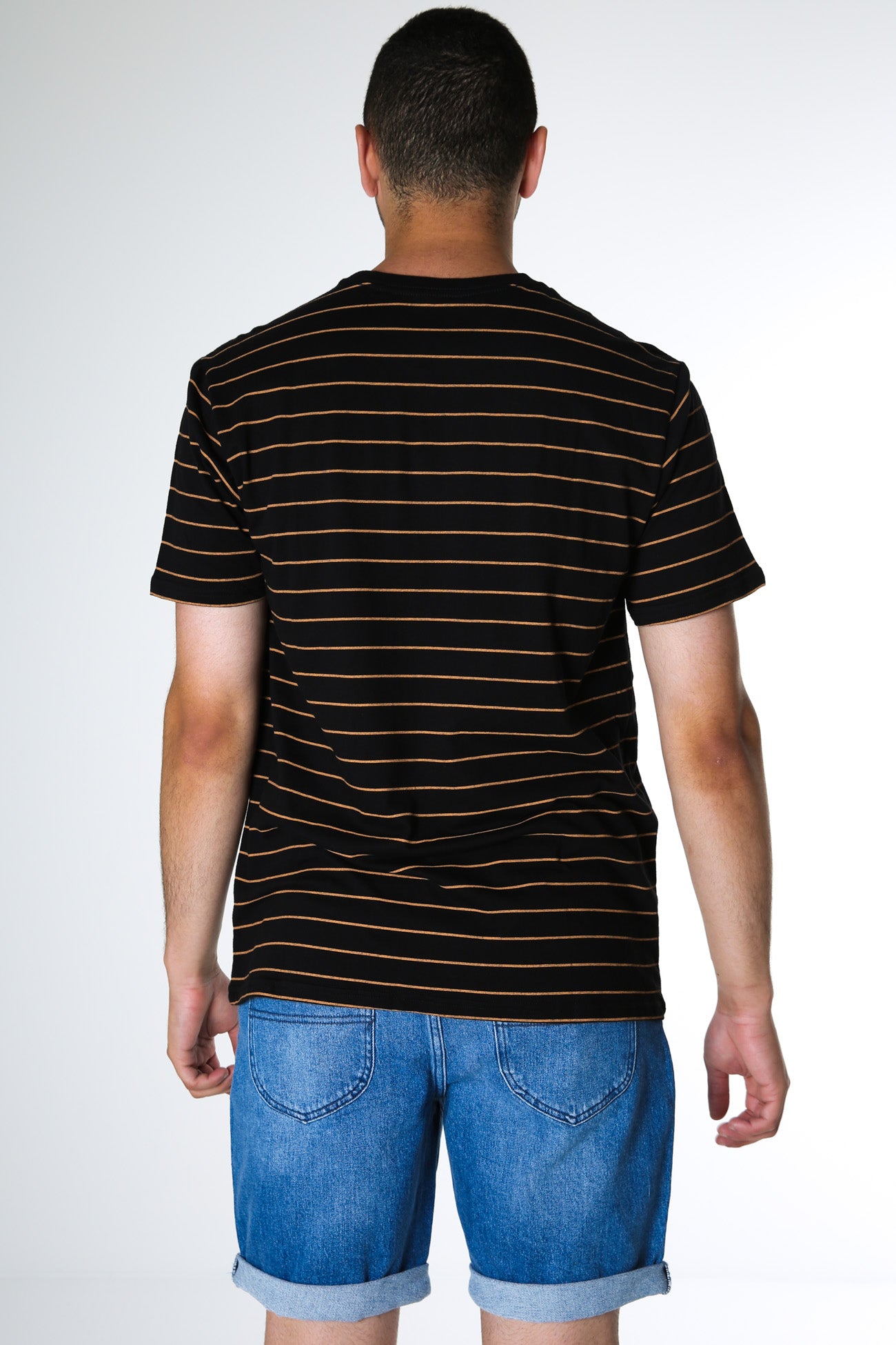 Everyday Washed Icon Stripe Tee Black