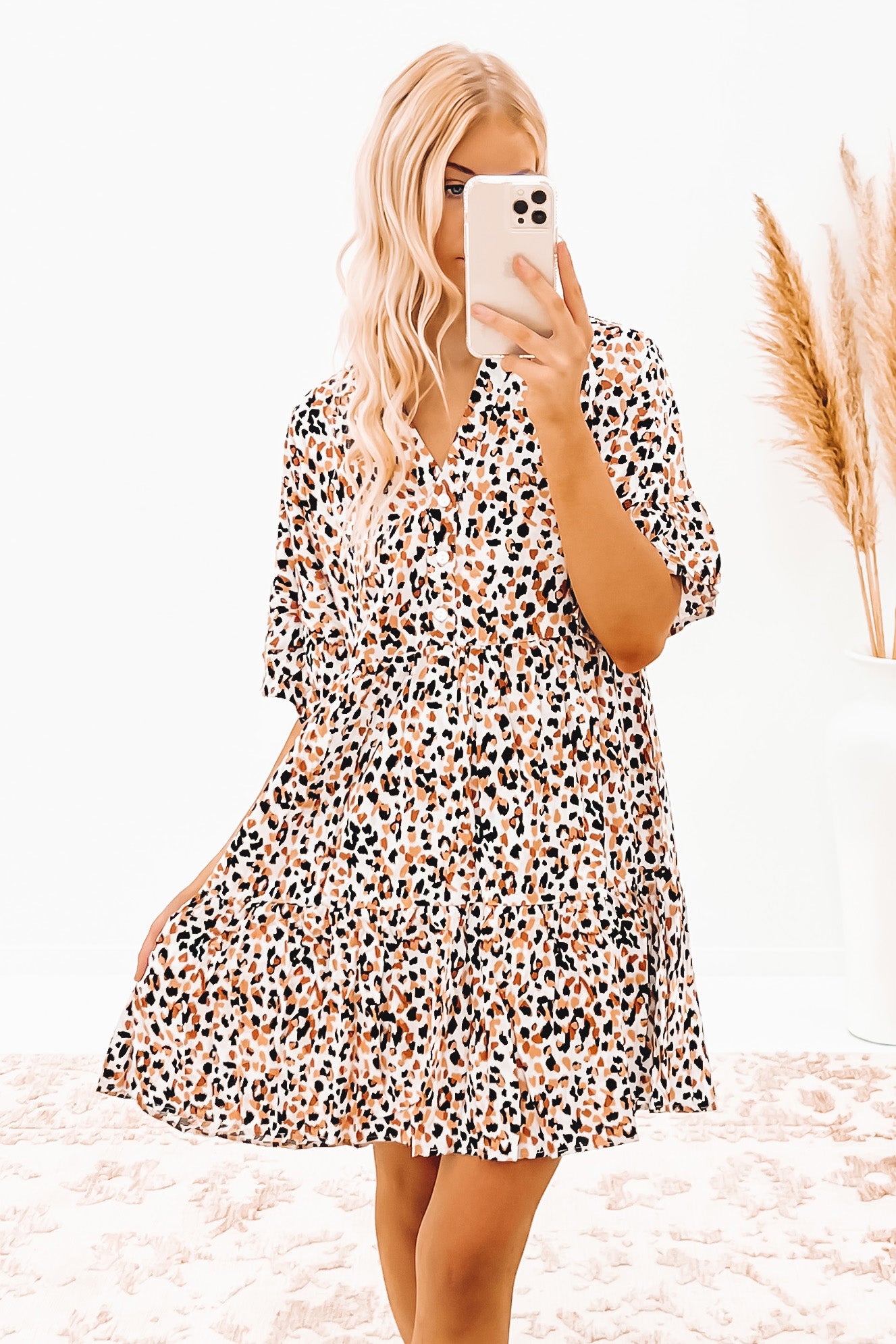 Evie Mini Dress Leopard