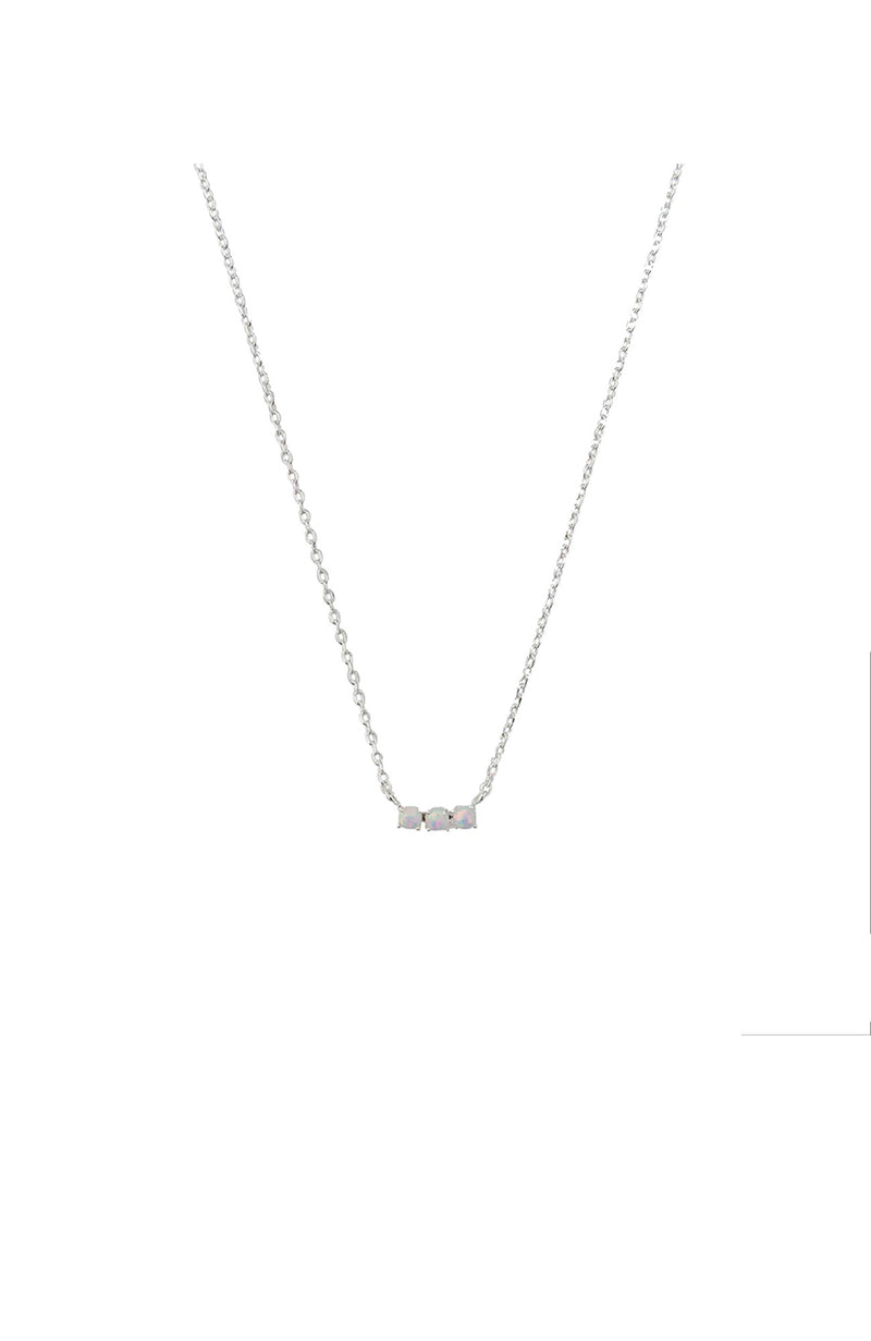 Saddie Opal Necklace Silver